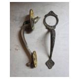 Vintage Metal Door Handles with Mounting Plates