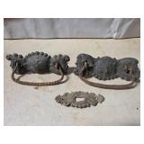 Ornate Metal Furniture Handles and Keyhole Escutch