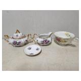 Porcelain Tea Set with Hand-Painted Floral Designs