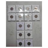 14 Buffalo Nickels in Individual Holders