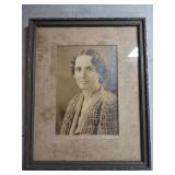 Framed Sepia-Toned Portrait Photograph of a Woman