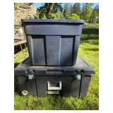 Locker Storage Container with Latches and Two Blac