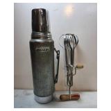 Stanley Thermos and Hand-Operated Egg Beater with