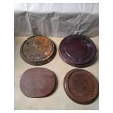 Four Wooden Bases or Display Stands in Various Sha