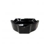 Black Amethyst Glass Ashtray with Geometric Trapez
