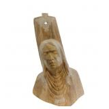 Native American Alabaster Bust Carving with Geomet