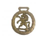 Cast Brass Horse Ornament with Laurel Wreath Deb19