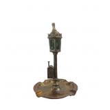 Silver-Plated Tabletop Ashtray with Attached Light