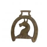 Vintage Brass Horse Harness Medallion with Horsehe