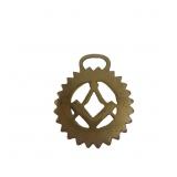 Vintage Brass Masonic Horse Brass Featuring Compas