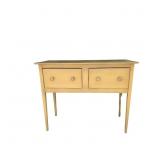 Yellow-Painted Wood Console Table With Two Drawers