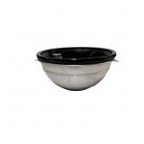 Vintage Steel Bowl with Black Amethyst Glass Inser