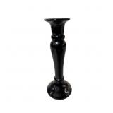 Vintage Black Amethyst Glass Candle Holder, 10 in