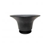 Matted Glass Vase or Planter, 7 1/4 in Diameter, 4