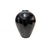 Modern Black Glass Vase, 6 1/2 Inches Tall