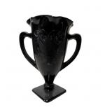L.E. Smith Black Amethyst Glass "Dancing Nymphs" L