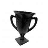 L.E. Smith Black Amethyst Glass "Dancing Nymphs" L