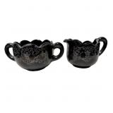 Vintage L.E. Smith Black Amethyst Mt Pleasant Crea