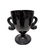 Vintage Fenton Black Amethyst Glass Pedestal Vase