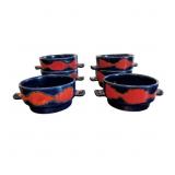 Six Vintage German Casserole Dishes, 6-Inch Diamet