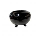 Vintage Viking Art Glass Tri-Footed Black Amethyst