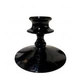 Black Amethyst Glass Tapered Candlestick Holder, 3