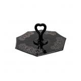 Vintage Imperial Glass Black Ebony Octagon Tidbit