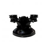 Vintage L.E. Smith Glass Double Candlestick Holder