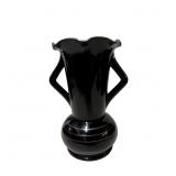 1930s Art Deco L.E. Smith Black Amethyst Glass Tro