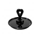 Vintage L.E. Smith Black Amethyst Glass Tray with