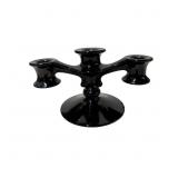 Vintage Fostoria Ebony Black Glass 3-Light Candle