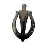 Vintage 8-Inch Brass Door Knocker with Horseshoe D