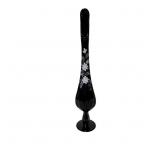 Vintage Fenton Black Amethyst Glass Swung Bud Vase