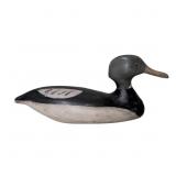 Hand-Painted Wooden Merganser Drake Decoy, 15 x 5
