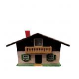 German Lithophane Cottage Scene Viewer, Marked Geb