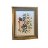 Folk Art Theorem Painting of Fruit Still Life on V