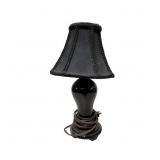 Amethyst Glass Table Lamp with Shade, 12 Inches Ta