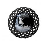 Vintage Westmoreland Black Milk Glass Plate with M