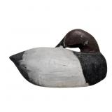 Canvasback Drake Folk Art Carved Wooden Decoy, Unb