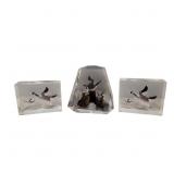 1970s Canadian Goose Lucite Paperweight Sculptures