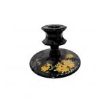 Turn of the Century Black Amethyst Glass Candlesti