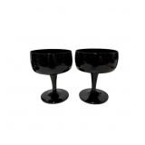 Black Amethyst Glass Sherberts, 4 1/2 In. Tall