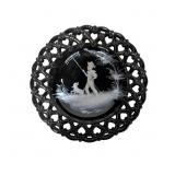 Vintage Westmoreland Black Milk Glass Plate with M