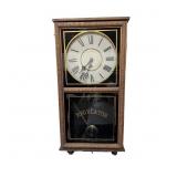 Regulator Wall Clock in Black with Gold Pinstripin