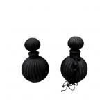 Black Amethyst Ribbed Satin Glass Perfume Bottles,