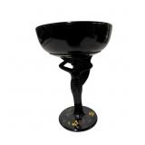 L.E. Smith "Carrie" Black Amethyst Glass Compote D