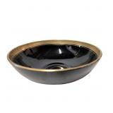 Tiffin Black Amethyst Glass Console Bowl with 22k