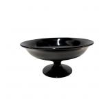 Vintage Black Amethyst Glass Footed Fruit Bowl or