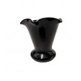 Vintage Black Amethyst Glass Vase with Fluted Ruff