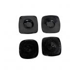 4 Vintage Black Glass Snack Plates by Indiana Glas